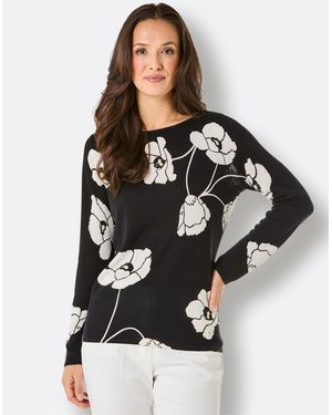 Creation L Strickpullover Feinstrickpullover - Schwarz