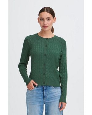 Oxmo Strickjacke Oxsasja Schöne Leicht Strickjacke - Grün