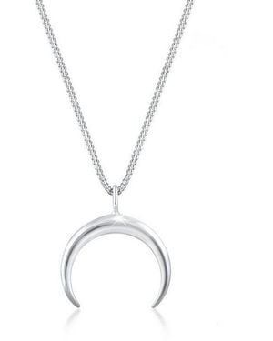 Elli Jewelry Kette Mit Anhänger Kette Anhänger Halbmond Fein 925 Silber, Astro - Weiß