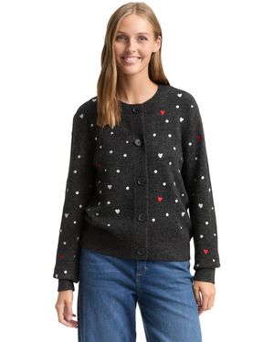 Tom Tailor Cardigan mit Stickereien - Schwarz
