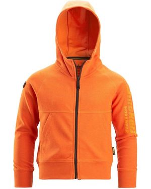 Snickers Workwear Rundhalspullover 7512, Junior Logo Hoodie mit Reißvers. - Orange