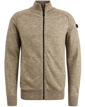 PME LEGEND Strickjacke – R-neck Soft Blend - Braun