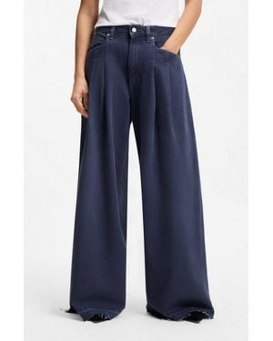 BOSS Weite Jeans Slouchy 2Pl Mr Premium Damenmode Mit Voluminösen Bundfalten - Blau