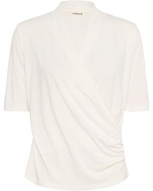 Soaked In Luxury Langarmbluse Langarm-Bluse SLColumbine - Weiß