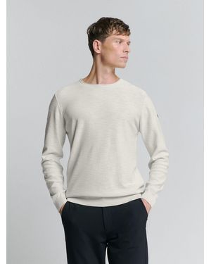 No Excess Rundhalspullover Pullover mit Rundhalsausschnitt - Weiß