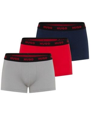 HUGO Trunk Trunk Triplet Pack (Packung, 3-St) Mit Logoschriftzug Auf Dem Bund - Rot