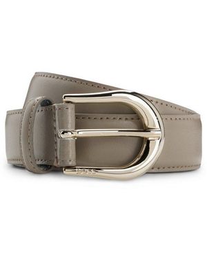 BOSS Ledergürtel Carol-St-G_Sz30 Mit Abgerundeter Schließe - Grau