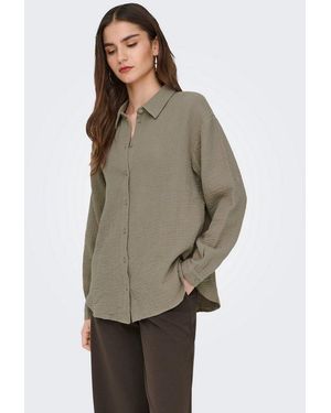 Jdy Hemdbluse Theis Life L/S Loose Shirt Wvn Noos Baumwolle, Regular Fit - Schwarz