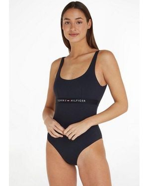 Tommy Hilfiger Badeanzug Th One Piece Mit Tommy Hilfiger-Branding - Blau