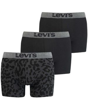 Levi's Boxershorts Levis Giftbox Leopard Boxer Brief 3P (Set, 3-St. 3Er-Pack) - Schwarz
