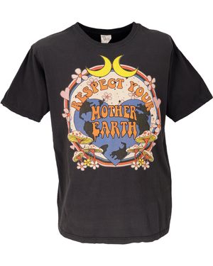 Guru-Shop -, Tree save earth T-Shirt - Mother.. Retro - Schwarz