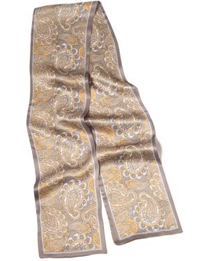 MayTree Schmal beidseitig, Paisley, beige, gold, 16 x 145 cm, (Stück), Seidentuch 100% Seide - Natur
