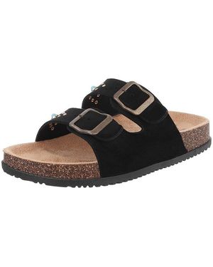 Ital-Design Bequeme Sandalen Mit Verstellbaren Riemen Für Damen Pantolette (89852726) Flach Pantoletten - Braun