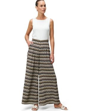 Zero Overall Jumpsuit 2-in- Look Zickzackmuster (1-tlg) Falten - Natur