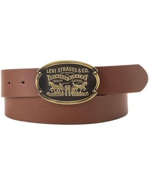 Levi's Ledergürtel Billy Plaque Belt Mit Markanter Koppelschließe - Braun