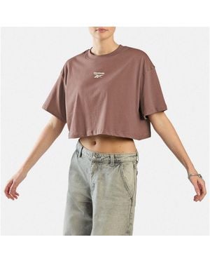 Reebok T-Shirt Id Cropped Box Fit T-Shirt Mit Rundhalsausschnitt, Sportlicher Stil, T-Shirt-Schnitt - Schwarz