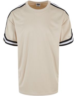 Urban Classics T-Shirt Oversized Stripes Mesh Tee (1-tlg) - Natur