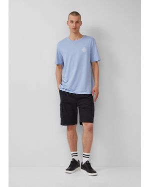 QS Bermudas Cargo-Short aus strukturierter Ware Waschung - Blau