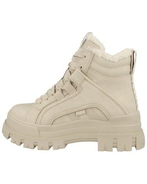 Buffalo Aspha Nc Mid Warm Damen Schnürboots Stiefeletten, Stiefel, Winterstiefel, Winterboots, Schneestiefel - Natur