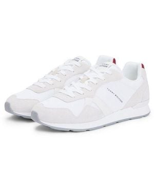 Tommy Hilfiger Maxlite Mix Sneaker Freizeitschuh, Halbschuh, Schnürschuh Mit Seitlichem Logo - Weiß
