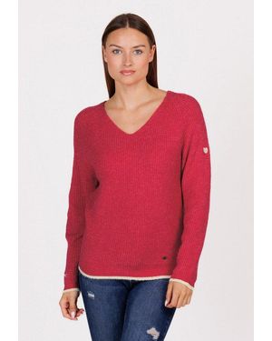 Key Largo V-Ausschnitt-Pullover Wkn Caro V-Neck - Rot