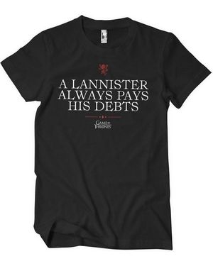 Game Of Thrones A Lannister Always Pays His Debts T-Shirt - Schwarz