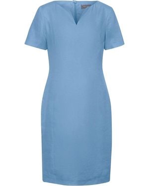 White Label Midikleid Halbarm-Leinenkleid - Blau