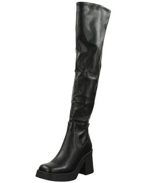 Steve Madden Stiefel Lederimitat Overkneestiefel - Schwarz