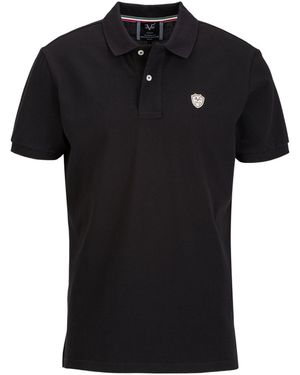 19V69 Italia by Versace EMILIO Stilvolles -Poloshirt mit dezentem Logo-Detail - Schwarz