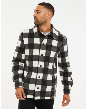 Threadbare Langarmhemd (1-tlg) im tollen Karo-Design - Schwarz