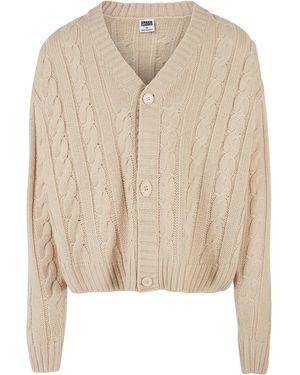 Urban Classics Strickjacke Boxy Cardigan (1-tlg) - Natur