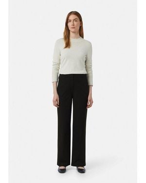 Comma, Chinos Hose Marlenehose Aus Elastischem Viskosemix Mit Eingrifftaschen - Weiß