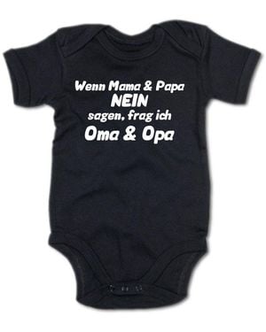 G-graphics Kurzarmbody Wenn Mama & Papa nein sagen - Schwarz