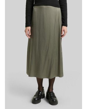 Tom Tailor Sommerrock Röcke High Waist Satin Midi-Rock - Grün