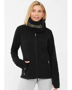 Bench Fleecejacke Funnel (1-St) Mit Glitzerstickerei - Schwarz