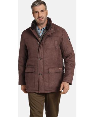 Charles Colby Outdoorjacke SIR IEUAN Steppjacke in Wildleder-Optik - Braun