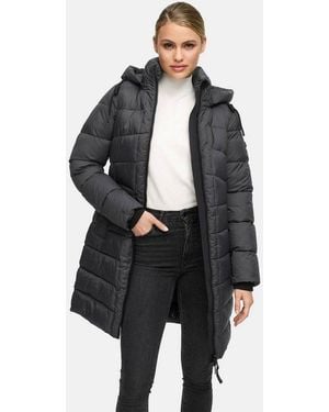 Marikoo Winterjacke Kaltnäschen Mit Abnehmbarer Kapuze Und Hochschließendem Kragen - Schwarz