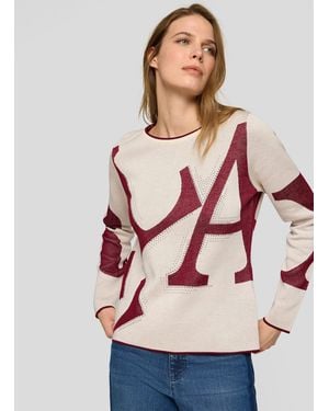 Rabe Strickpullover mit grafischem Muster - Grau