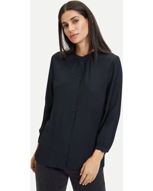 Tamaris Blusentop mit Crinkled-Ärmelabschluss - Blau