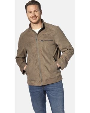Jan Vanderstorm Lederjacke TORMAR mit Reißverschlusstaschen - Grün