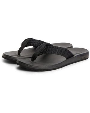 Tommy Hilfiger Molded Padded Hilfiger B Sandal Zehentrenner Strandschuh, Sommerschuh, Poolslide Mit Kontrastbesatz - Schwarz