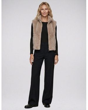 BLONDE No. 8 Fellimitatweste Leni Mit Stehkragen - Weiß