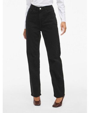 Vila High-Waist-Jeans Vikelly Jaf Hw Straight Jeans-Noos Baumwollmischung - Schwarz