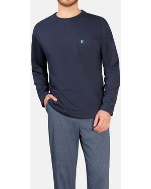 Hajo Pyjama Premium Cotton - Blau