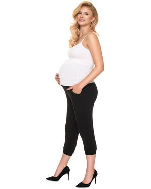 Peekaboo Umstandsbermudas Umstandsmode Umstandshose Jogginghose Bermuda - Schwarz