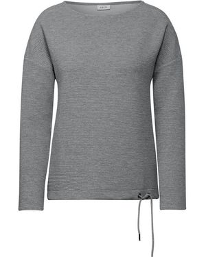 Cecil Glitzerndes langarm Shirt - Sweatshirt mit Glitzereffekt - Grau