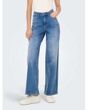 Jdy High-Waist-Jeans Felina-Fina Hw Wide Med Dnm Noos - Blau