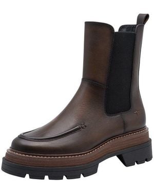 Tamaris Touch-It, Removable Sock Aus Leder Kein Absatz Chelseaboots Touch-It - Braun