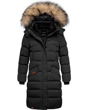 REPUBLIX Winterjacke Juniper Damen Gefütterte Dicke Glanz Winter Jacke Mantel Parka Mit Kapuze - Schwarz
