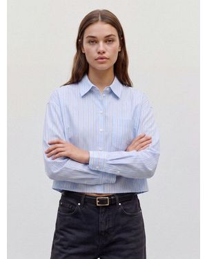 Vero Moda Hemdbluse Vmaria Ls Short Boxy Shirt Wvn Noos Baumwollmischung, Loose Fit - Weiß